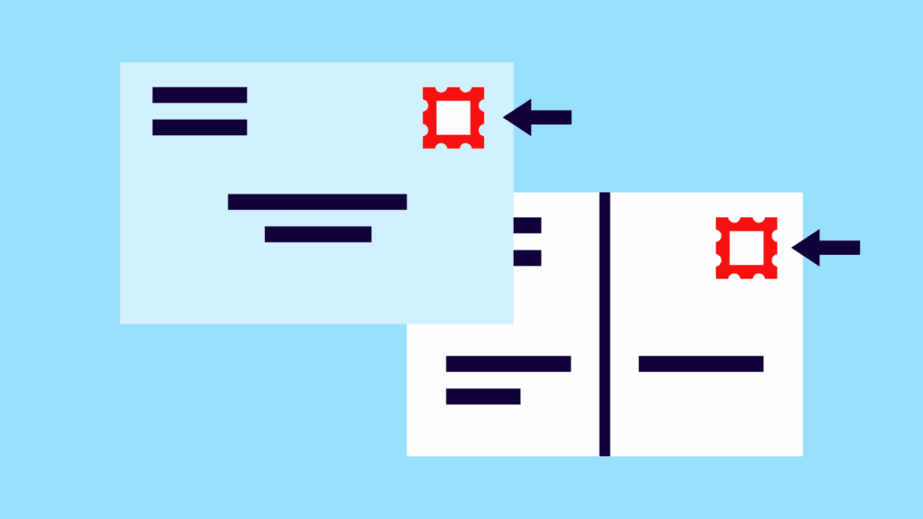 where to put a postage stamp stamps.com