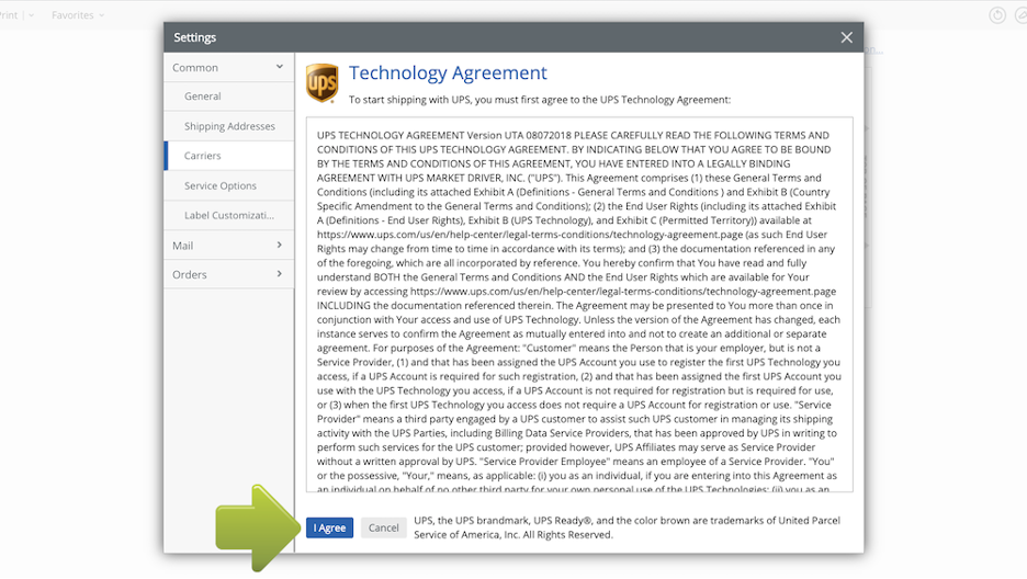 UPS Technology Agreement