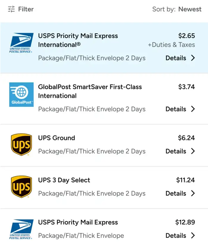 Compare carrier rates