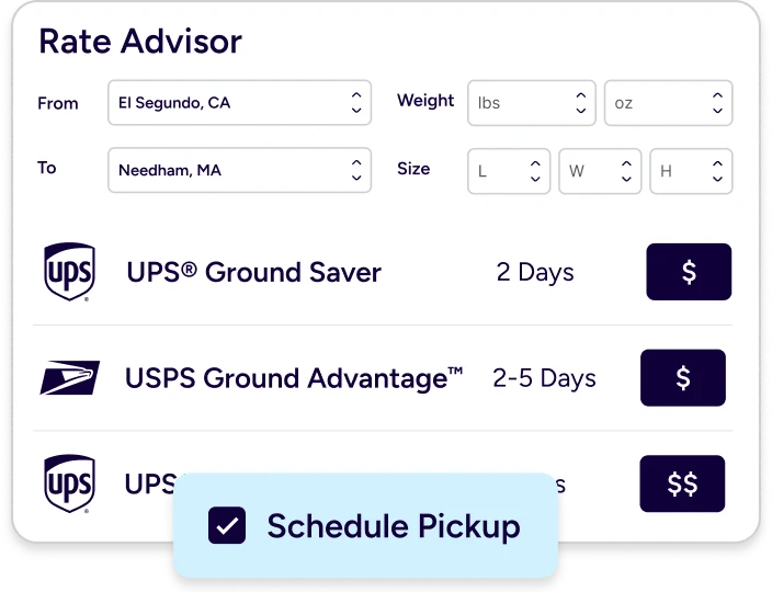 Schedule package pickups on Washingtonstamps.com